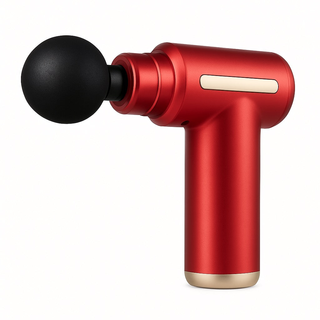Portable red mini massage gun for muscle recovery and relaxation – MyFitnesstools