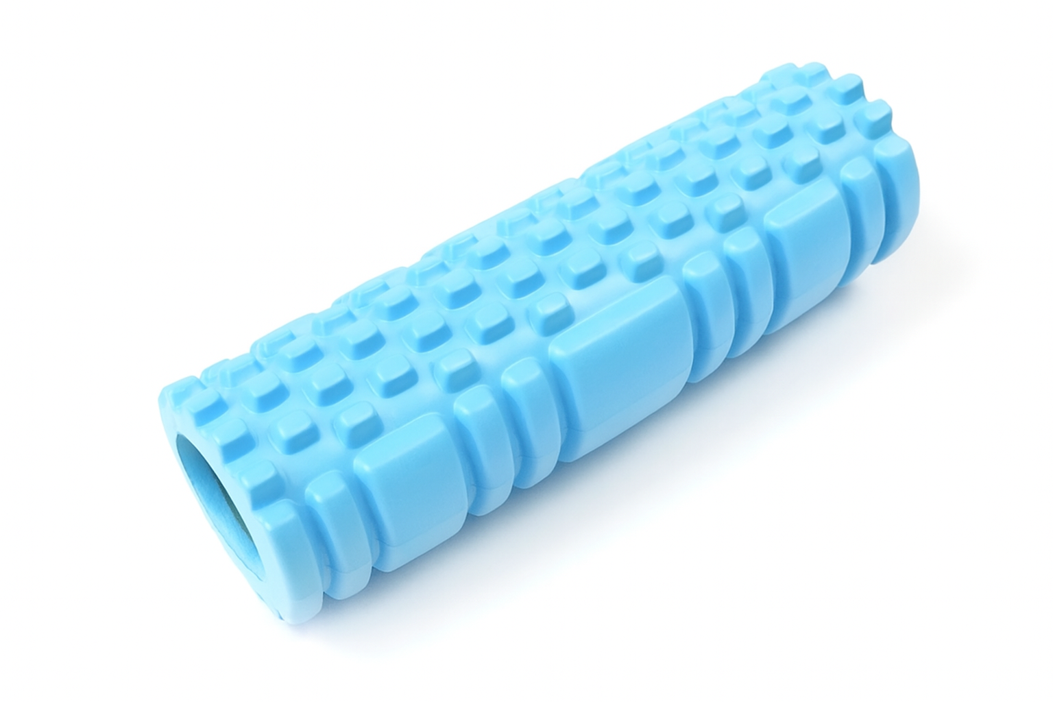 Light blue foam roller for muscle recovery and stretching – MyFitnesstools