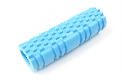 Light blue foam roller for muscle recovery and stretching – MyFitnesstools