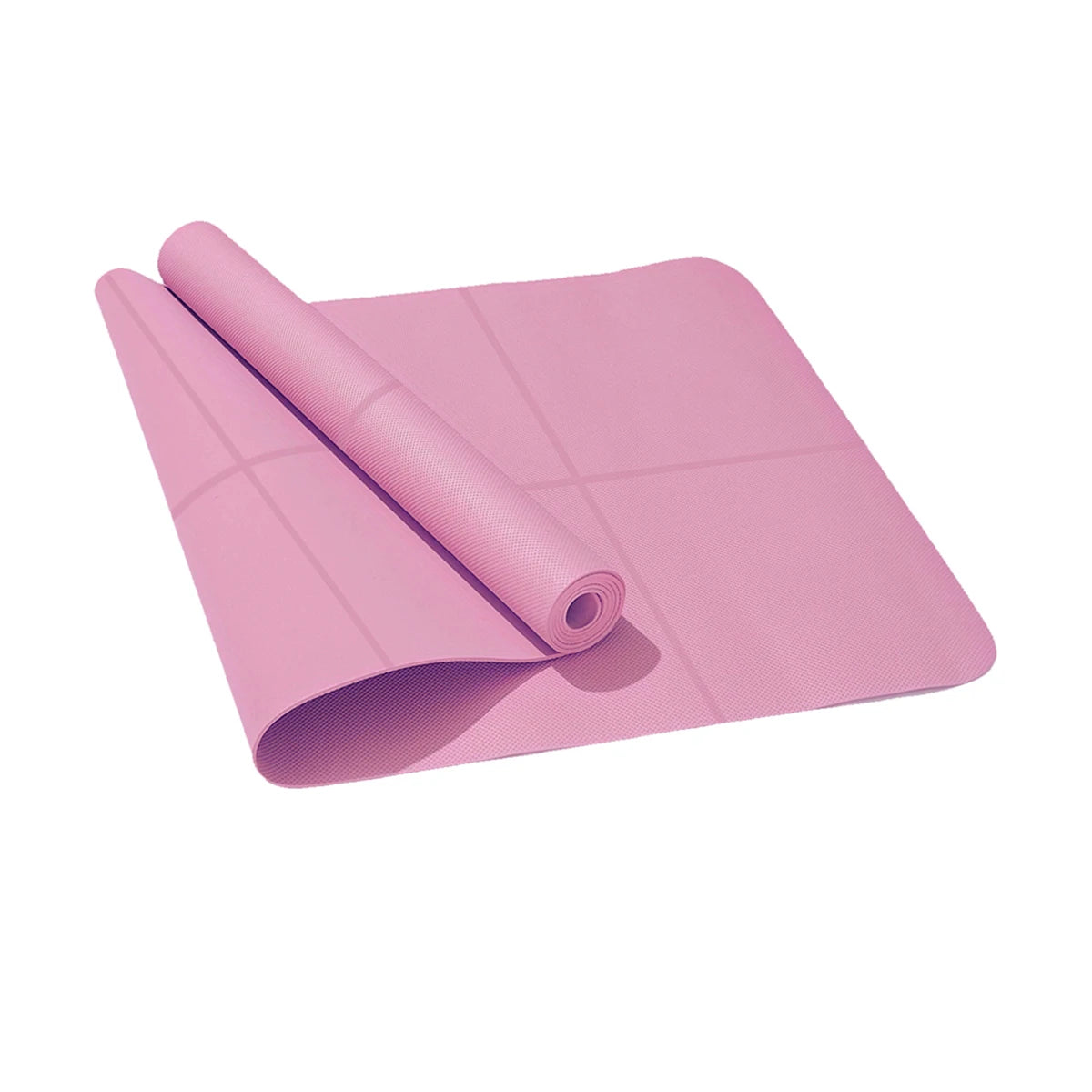 Pink non-slip yoga mat for home workouts and flexibility training – MyFitnesstools